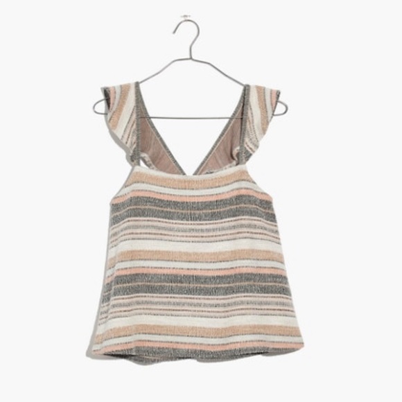 Madewell Texture Thread Ruffle Strap Tank - Picture 3 of 7